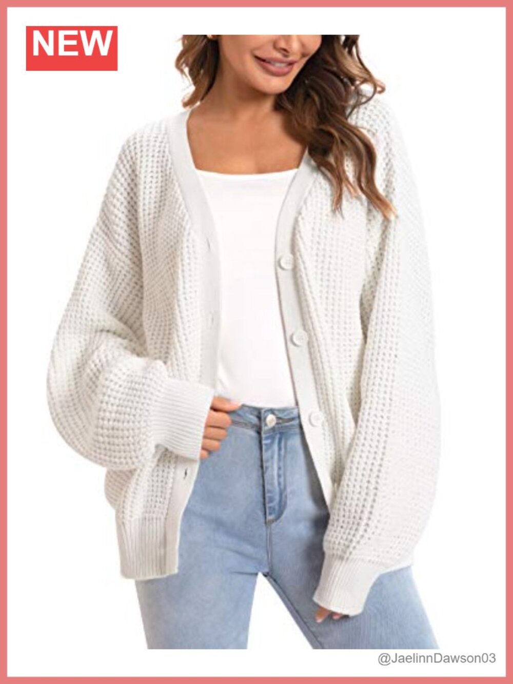 Women's Oversized 100% Cotton Cardigan Sweater